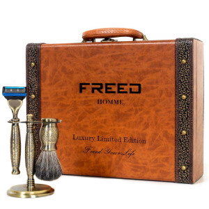 FREED 豪華典藏版刮鬍刀禮盒 - 仿古銅蝕刻雕花