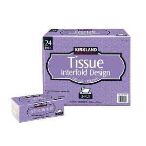 【一次買週期配】【Kirkland Signature 科克蘭】三層抽取式衛生紙(120張x24包/串)3次配送