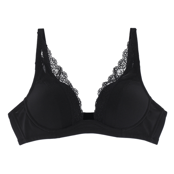 Lofan 爵士深V造波無鋼圈內衣-黑