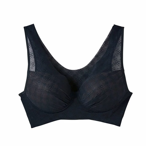 GUNZE 蠶絲蛋白抗敏無鋼圈內衣-黑