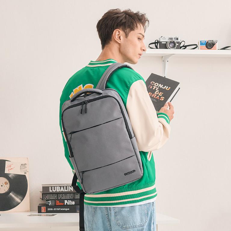 極簡風尚-15.6吋電腦後背包-灰色