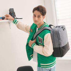 極簡風尚-14吋電腦後背包-黑/灰色