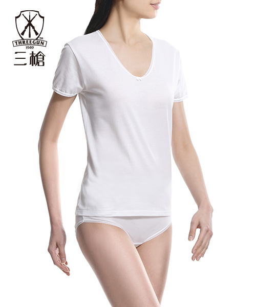 金絲棉女U領短袖衫 (6件組)