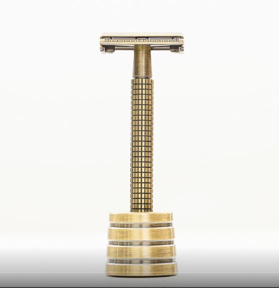 FREED 尊爵四件組旋轉開放式雙刃安全刮鬍刀禮盒 -古銅棕+客製化刻字服務