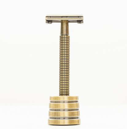 FREED 尊爵四件組旋轉開放式雙刃安全刮鬍刀禮盒 -古銅棕