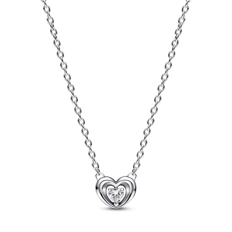 Pandora 懸浮明亮之心吊墜短項鏈