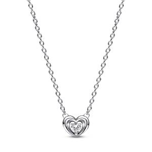 Pandora 懸浮明亮之心吊墜短項鏈