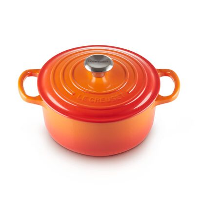 LE CREUSET 典藏圓鐵鍋 20 (火焰橘) 鋼頭