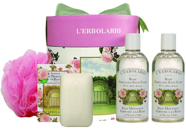 蕾莉歐 玫瑰歐式典雅禮盒(沐浴乳250ML*2+植物皂100G+沐浴球)