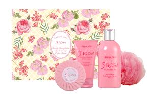 蕾莉歐 玫瑰三重奏香氛禮盒(沐浴膠250ML+護手霜75ML+沐浴球)