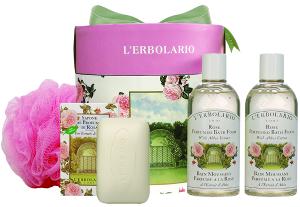 蕾莉歐 玫瑰歐式典雅禮盒(沐浴乳250ML*2+植物皂100G+沐浴球)