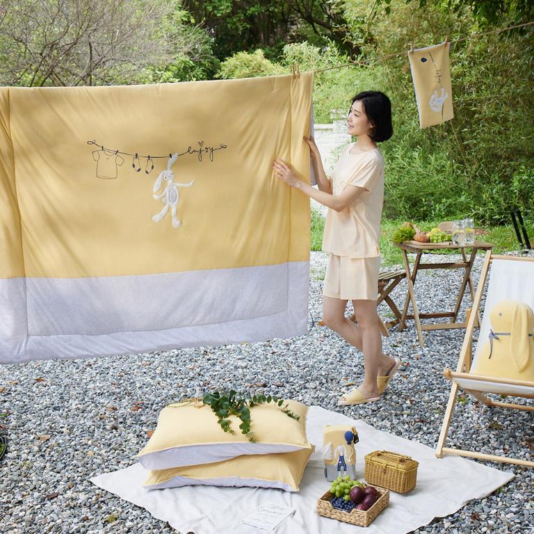 YVONNE 以旺 淺水 單人四季被(5x7呎)-金合歡黃