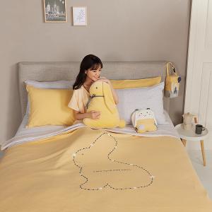 YVONNE 以旺 星鍊兔 單人薄紗毯-金合歡黃