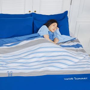 YVONNE 以旺 【膠原美膚】盛夏泳池 單人四季被-藍