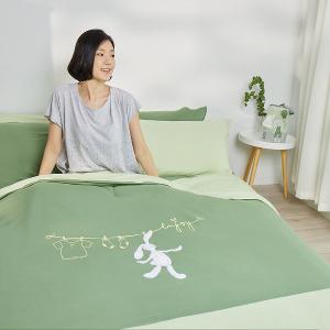 YVONNE 以旺 好心情垂耳兔 單人四季被-尤佳利綠