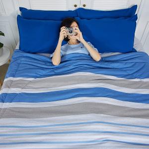 YVONNE 以旺 【膠原美膚】盛夏泳池 單人四季被-藍