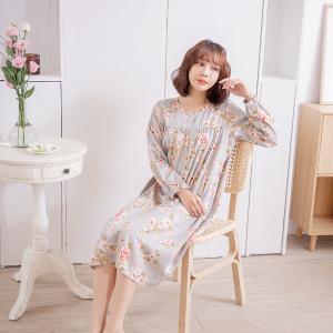 Rosemaid 羅絲美 - 繁花盛宴100%純棉長袖半開釦洋裝睡衣【R2322】雅致灰
