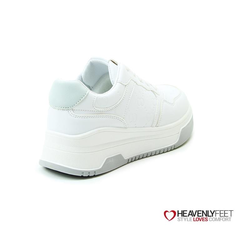 HEAVENLYFEET 英國舒適休閒女鞋 素面5孔鞋帶小白鞋-EASTSIDE白色