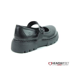 HEAVENLYFEET 英國舒適休閒女鞋 素面瑪莉珍單扣密鞋-BOSTON 黑色