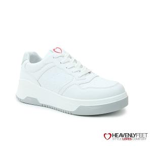 HEAVENLYFEET 英國舒適休閒女鞋 素面5孔鞋帶小白鞋-EASTSIDE白色