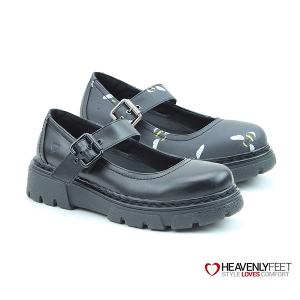 HEAVENLYFEET 英國舒適休閒女鞋 素面瑪莉珍單扣密鞋-BOSTON 黑色