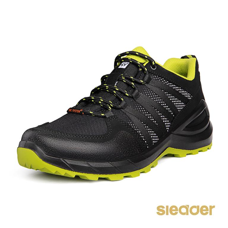sleader 男鞋 動態防水 輕量安全戶外休閒鞋-SD205黑綠