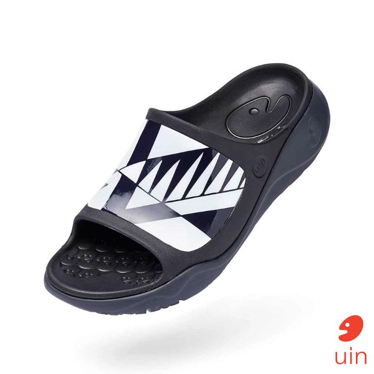 uin 西班牙原創設計 男鞋 涼鞋 拖鞋 棱形鏡彩繪休閒鞋M1125428