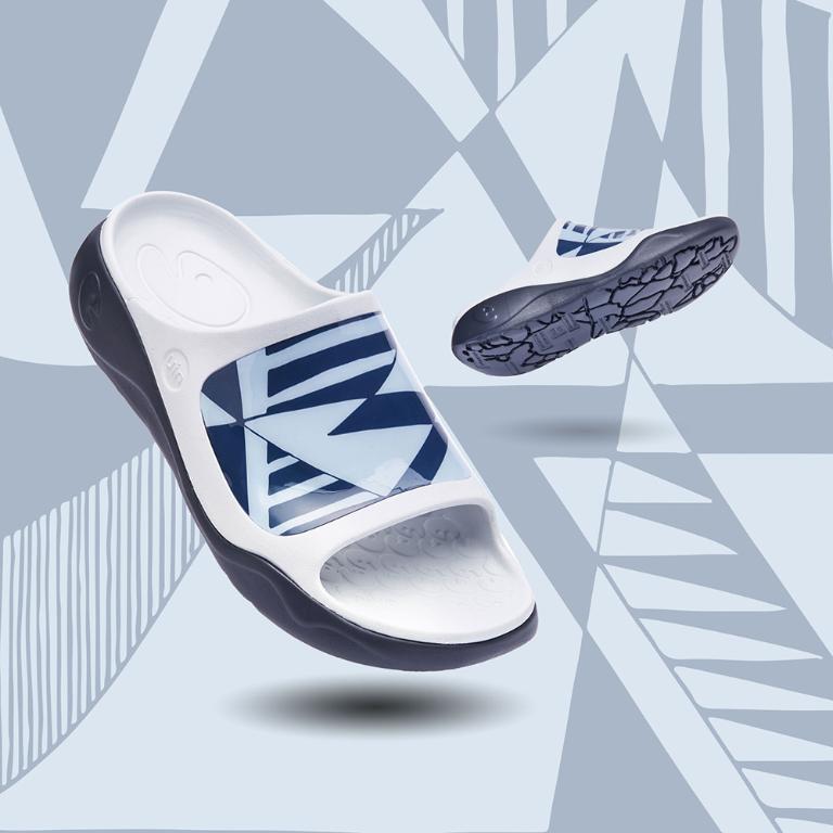 uin 西班牙原創設計 男鞋 涼鞋 拖鞋 棱形鏡彩繪休閒鞋M1125429