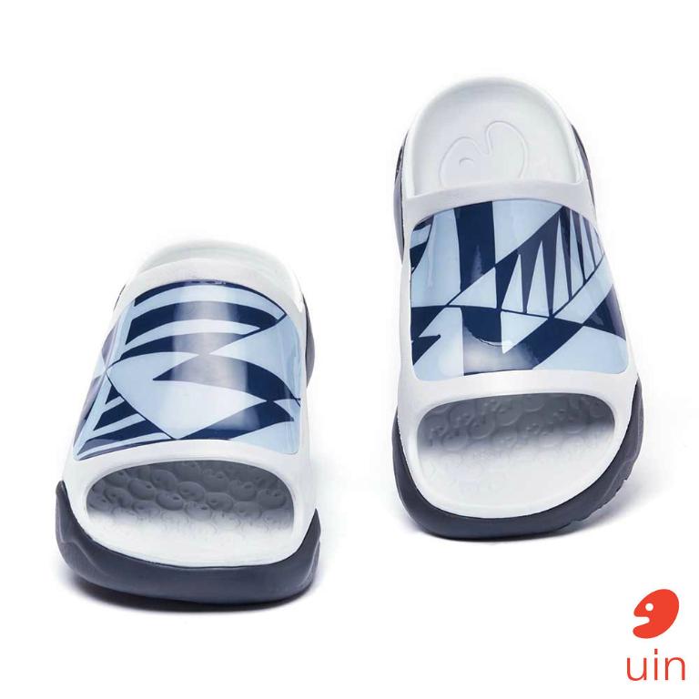 uin 西班牙原創設計 男鞋 涼鞋 拖鞋 棱形鏡彩繪休閒鞋M1125429