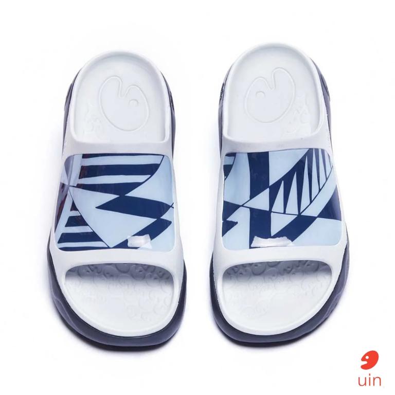 uin 西班牙原創設計 男鞋 涼鞋 拖鞋 棱形鏡彩繪休閒鞋M1125429