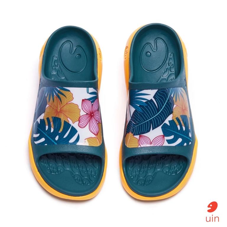 uin 西班牙原創設計 女鞋 涼鞋 拖鞋 迷人花彩繪休閒鞋W1125565