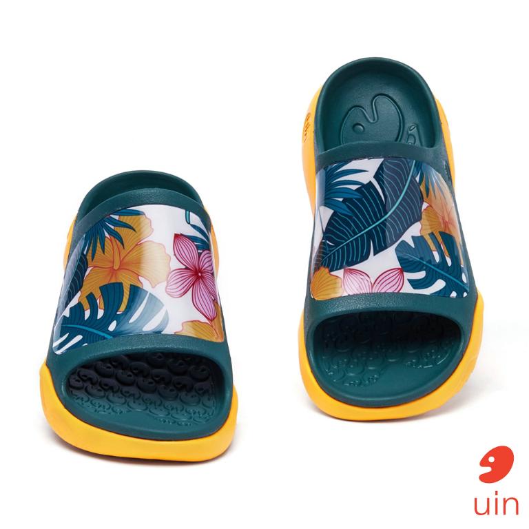 uin 西班牙原創設計 女鞋 涼鞋 拖鞋 迷人花彩繪休閒鞋W1125565