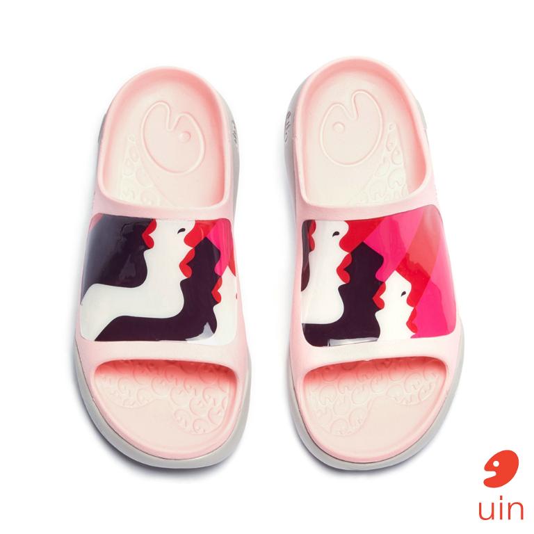 uin 西班牙原創設計 女鞋 涼鞋 拖鞋 唇唇欲動彩繪休閒鞋W1125562