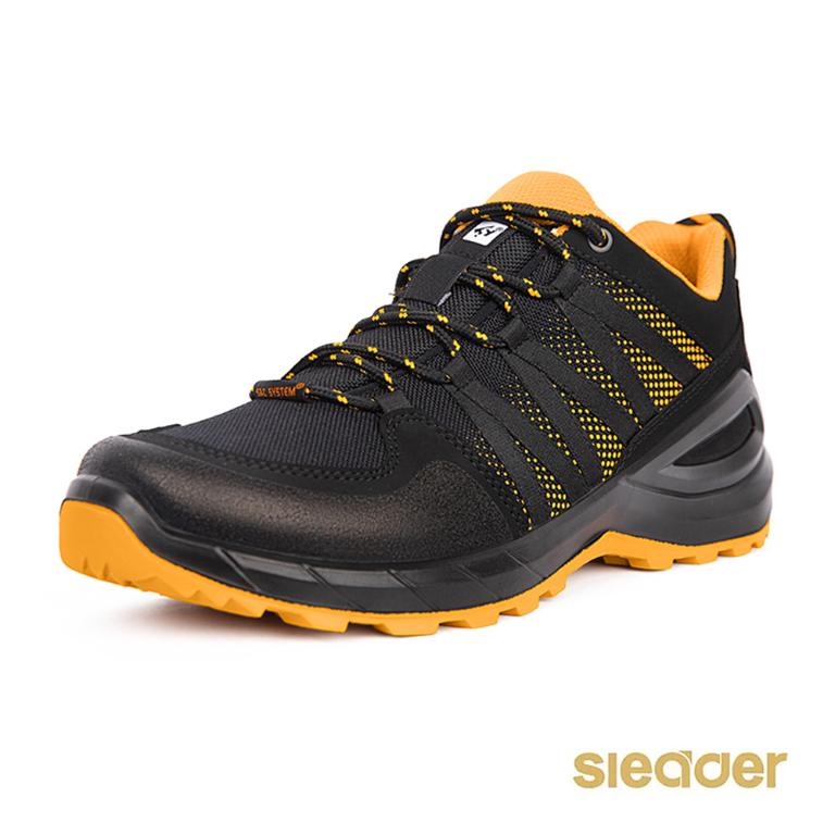 sleader 男鞋 動態防水 輕量安全戶外休閒鞋-SD205黑橘