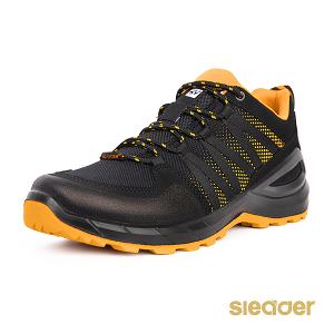 sleader 女鞋 動態防水 輕量安全戶外休閒鞋-SD205黑橘