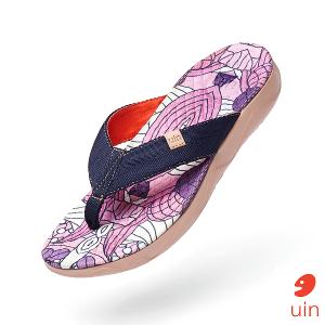 uin 西班牙原創設計 女鞋 涼鞋 拖鞋 矢車菊彩繪休閒鞋W1124540