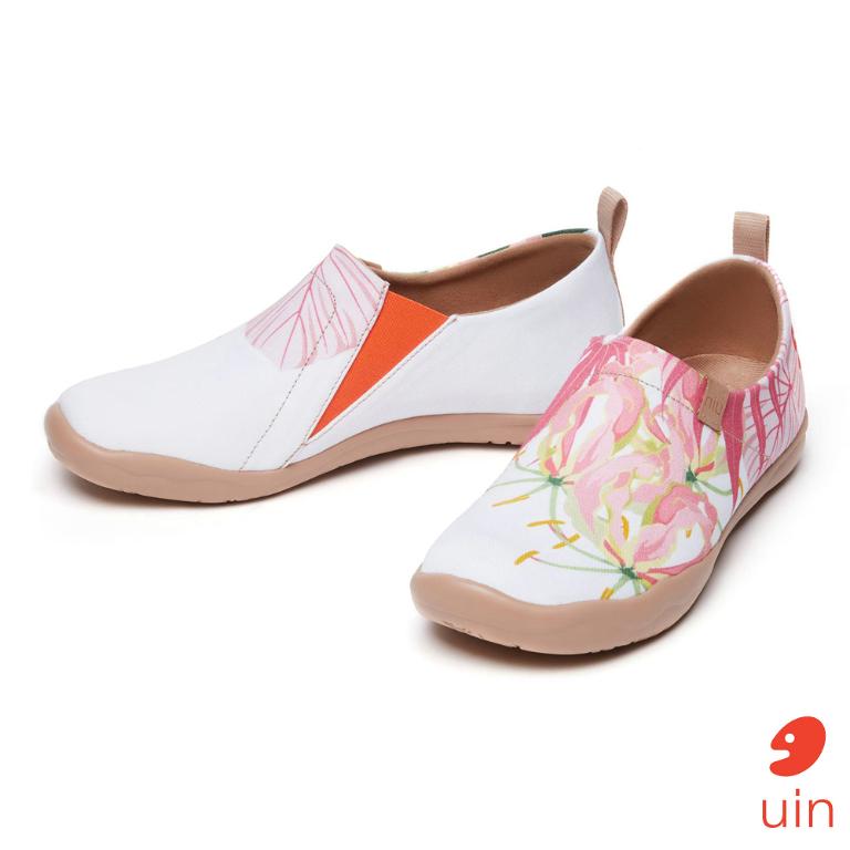 uin 西班牙原創設計 女鞋 帆布鞋 懶人鞋 熱帶花語彩繪休閒鞋W1010069