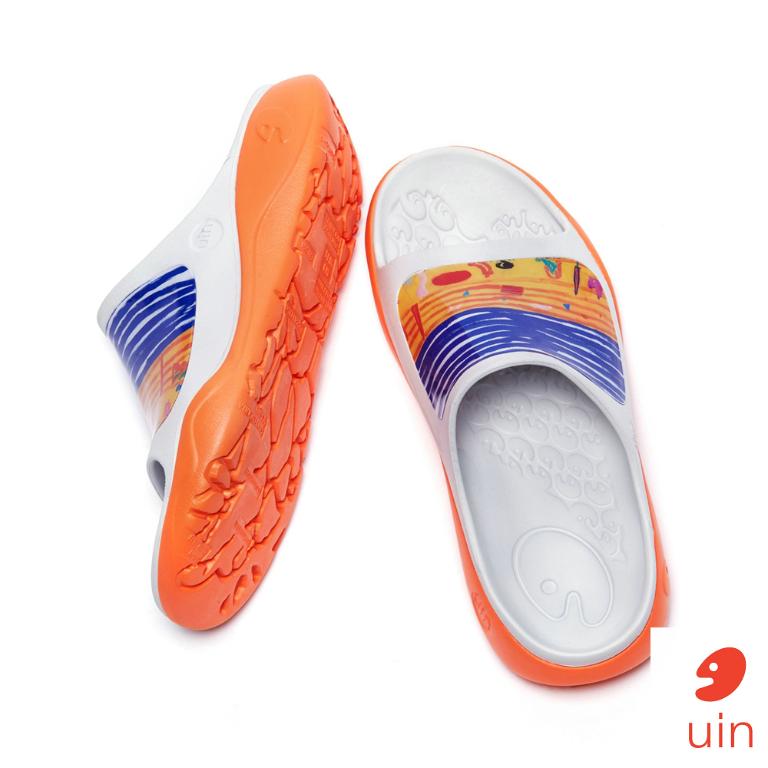 uin 西班牙原創設計 男鞋 涼鞋 拖鞋 涂海彩繪休閒鞋M1125436