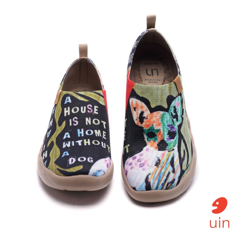 uin 西班牙原創設計 女鞋 帆布鞋 懶人鞋 旺仔彩繪休閒鞋W0101033