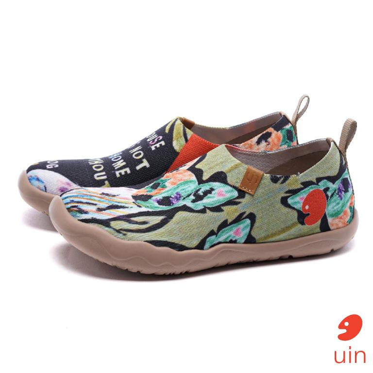 uin 西班牙原創設計 女鞋 帆布鞋 懶人鞋 旺仔彩繪休閒鞋W0101033
