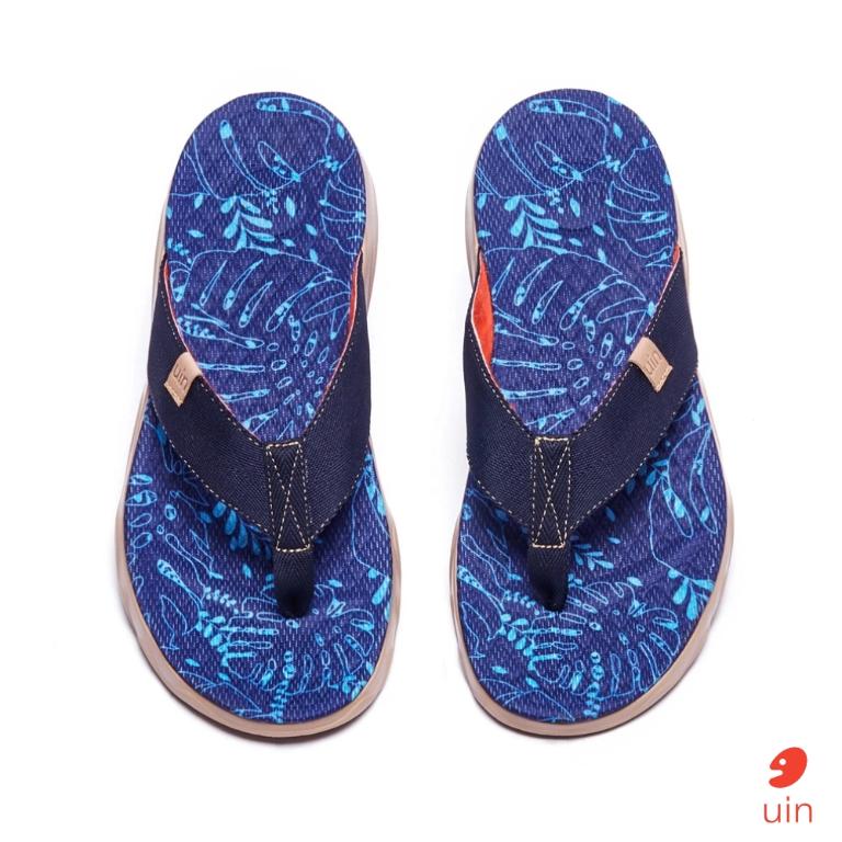 uin 西班牙原創設計 男鞋 涼鞋 拖鞋 星葉彩繪休閒鞋M1124416