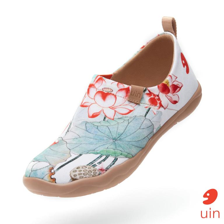 uin 西班牙原創設計 女鞋 帆布鞋 懶人鞋 夏荷彩繪休閒鞋W1010065