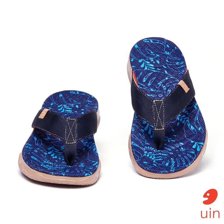 uin 西班牙原創設計 男鞋 涼鞋 拖鞋 星葉彩繪休閒鞋M1124416