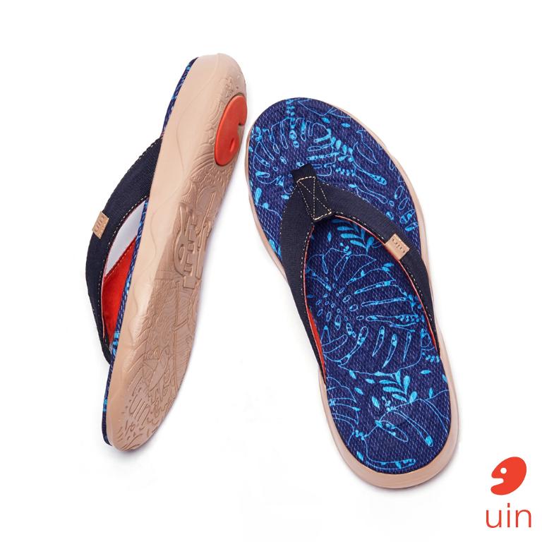 uin 西班牙原創設計 男鞋 涼鞋 拖鞋 星葉彩繪休閒鞋M1124416