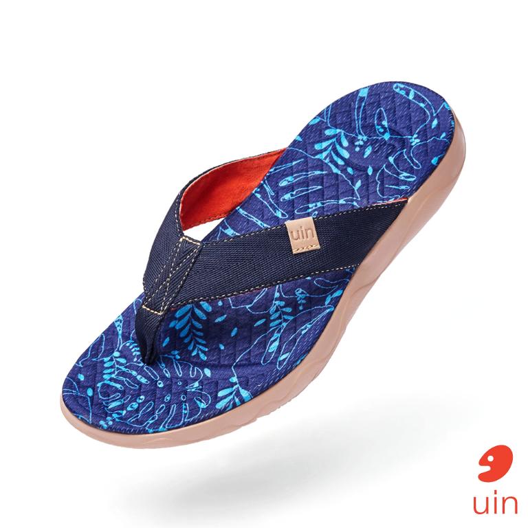 uin 西班牙原創設計 男鞋 涼鞋 拖鞋 星葉彩繪休閒鞋M1124416