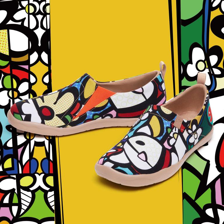 uin 西班牙原創設計 男鞋 帆布鞋 懶人鞋 夢幻花園彩繪休閒鞋M1010008