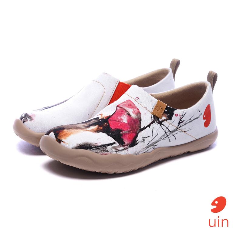 uin 西班牙原創設計 女鞋 帆布鞋 懶人鞋 吻的回憶彩繪休閒鞋W0101008