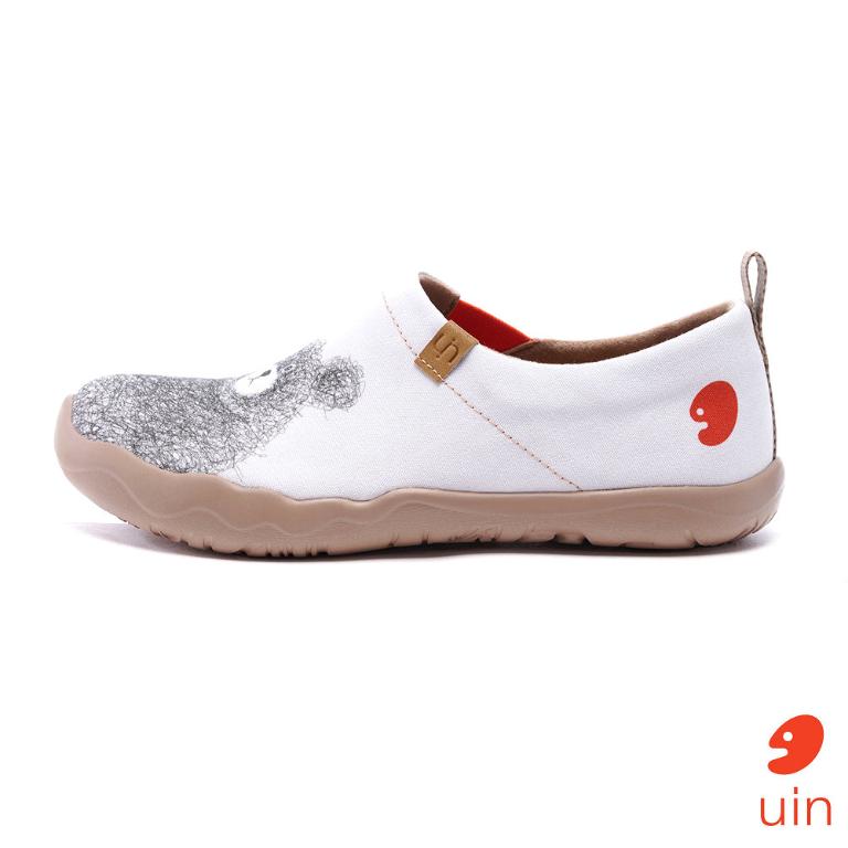 uin 西班牙原創設計 女鞋 帆布鞋 懶人鞋 守護熊彩繪休閒鞋W0101025