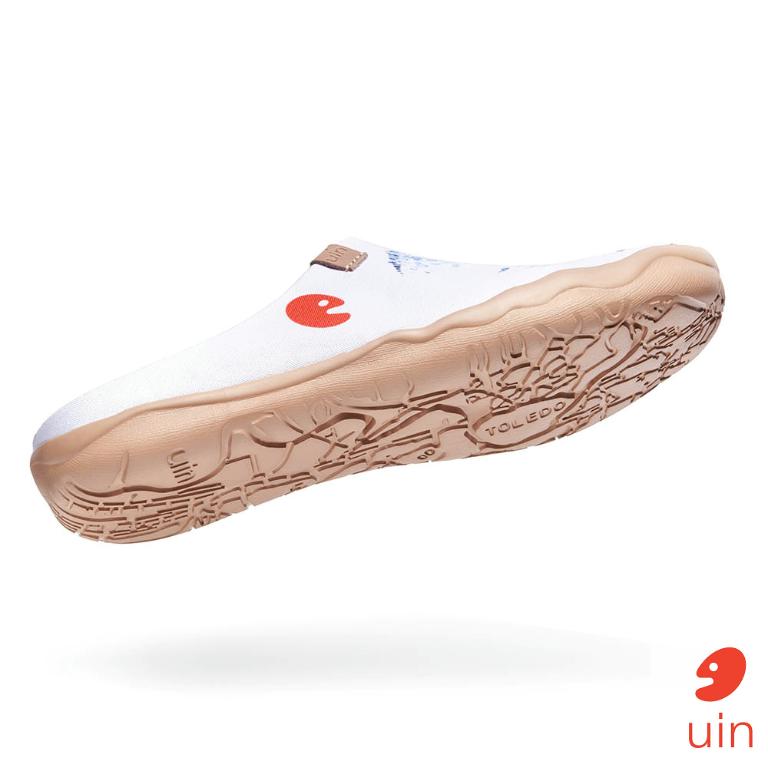 uin 西班牙原創設計 女鞋 帆布鞋 懶人鞋 半包鞋 半拖鞋 飛翔的魚休閒鞋W1122488