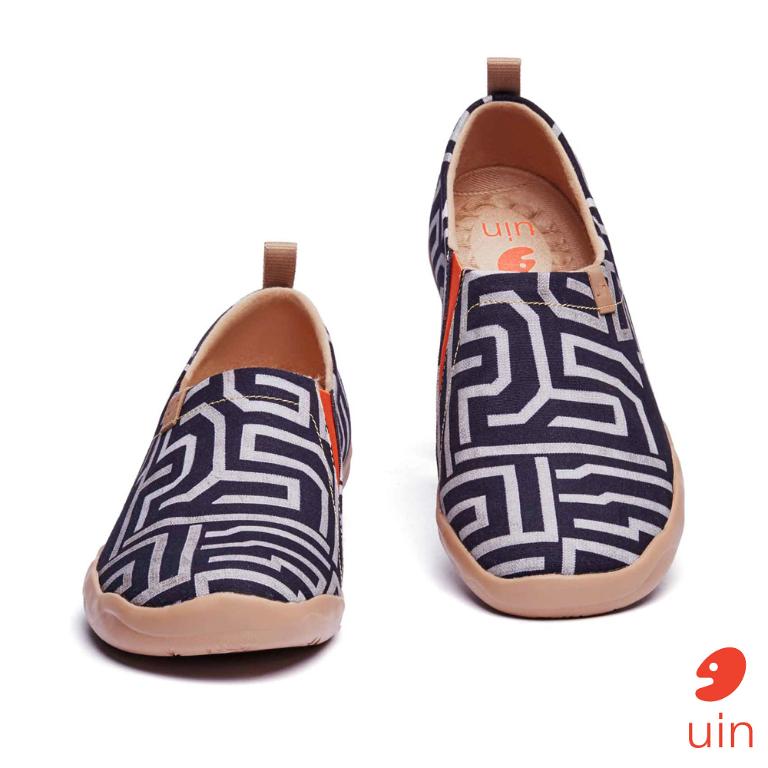 uin 西班牙原創設計 男鞋 帆布鞋 懶人鞋 謎圖彩繪休閒鞋M1109277